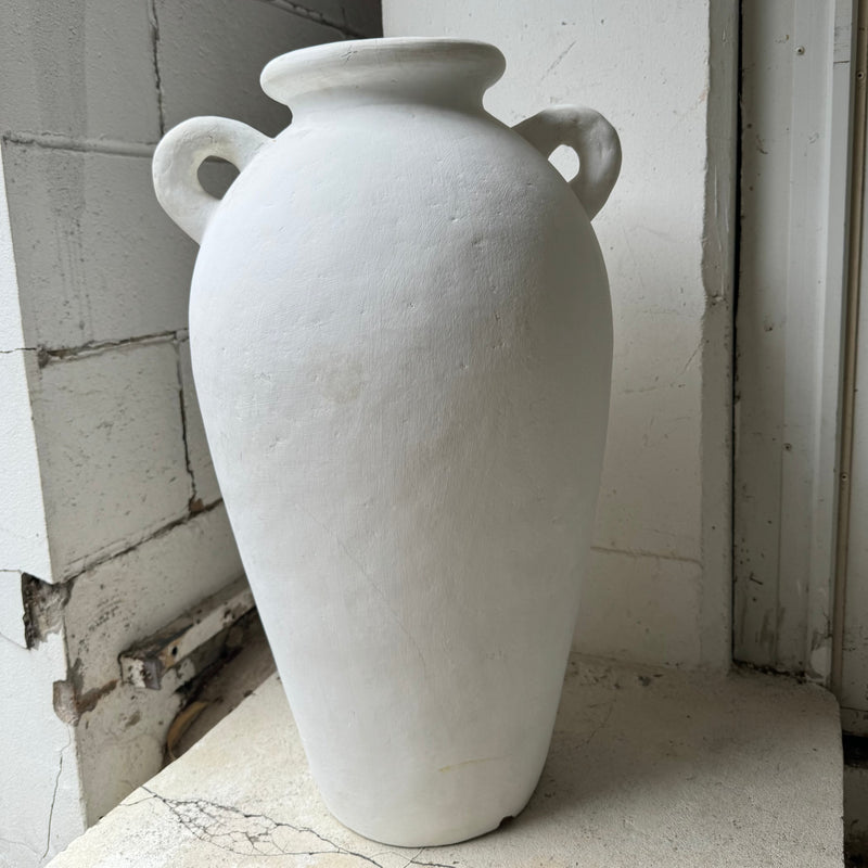 Tall White Urn with Handles