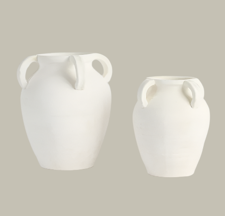 White Multi handle Urn