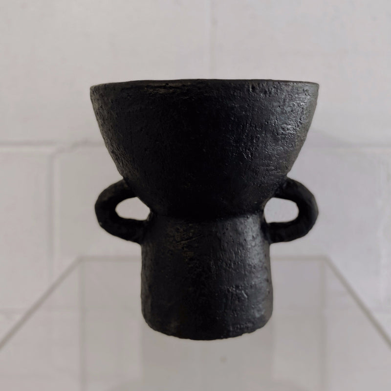Black Textured Handle Pot