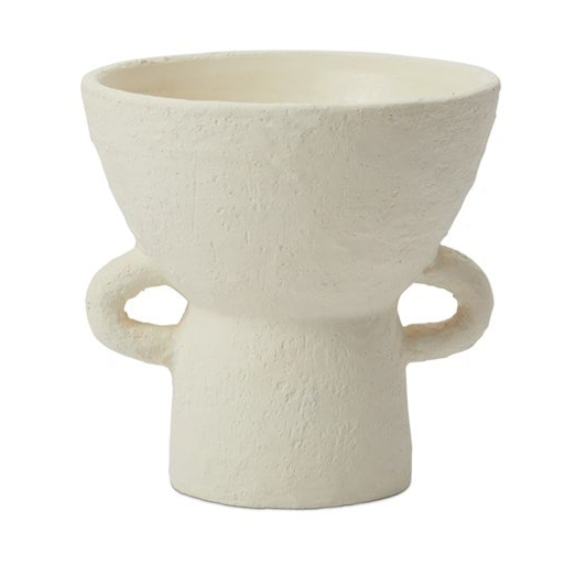 White Textured Handle Pots